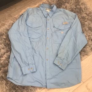Columbia PFG fishing blue long sleeve shirt - XL